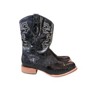 JB Dillon Reserve Lizard Square Toe Cowboy Boot EUC Men size 14 EE wide
